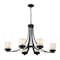 Z-Lite Willow 6 Light Chandelier, Matte Black, Inner White & Outer Clear 426-6-MB - alternate 4